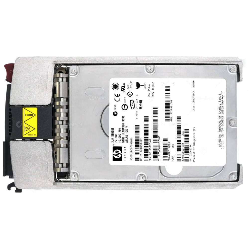356910-001 HP HDD 72.8GB 10K SCSI U320 3.5" LFF HOT-SWAP